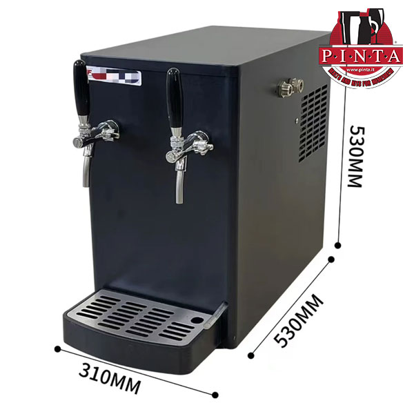 Dispensador de cerveza de sobremesa portátil con glicol – Doble grifo