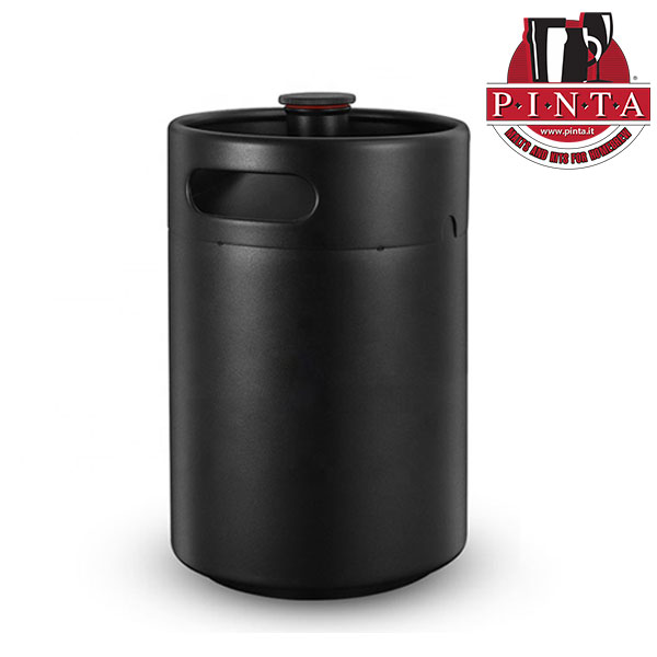 Barril en acero inoxidable BLACK 5 lt con cabeza roscada