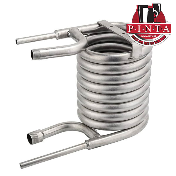 Serpentín de contraflujo en acero inoxidable 304 para homebrewing, enfría el mosto rápidamente con menos agua. Conexión 3/4.