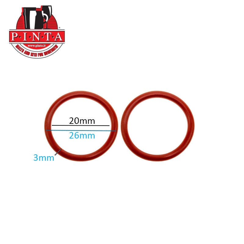 O-ring in silicone - Ø int. 20mm, est. 26mm, spessore 3mm - 2pz