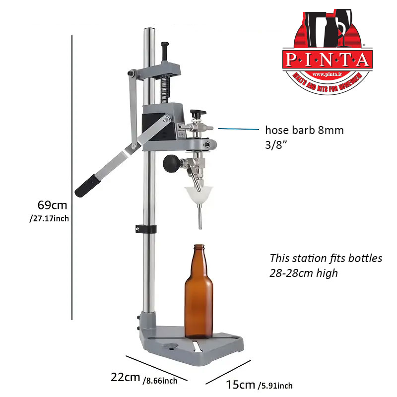 Llenadora manual a contrapresión de acero inoxidable 304, altura ajustable, apta para botellas de vidrio, plástico y vino