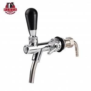 SHORT SHANK COPPER CHROME PLATING BEER DRAFT TAP FAUCET WITH FLOW CONTROL HOME BREW SILVER