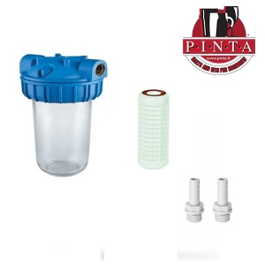 Washable filter holder and filter cartridge 5 inches with hose connection