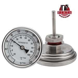 Thermomètre analogique bimétallique 0-220F avec connexion 1/2 